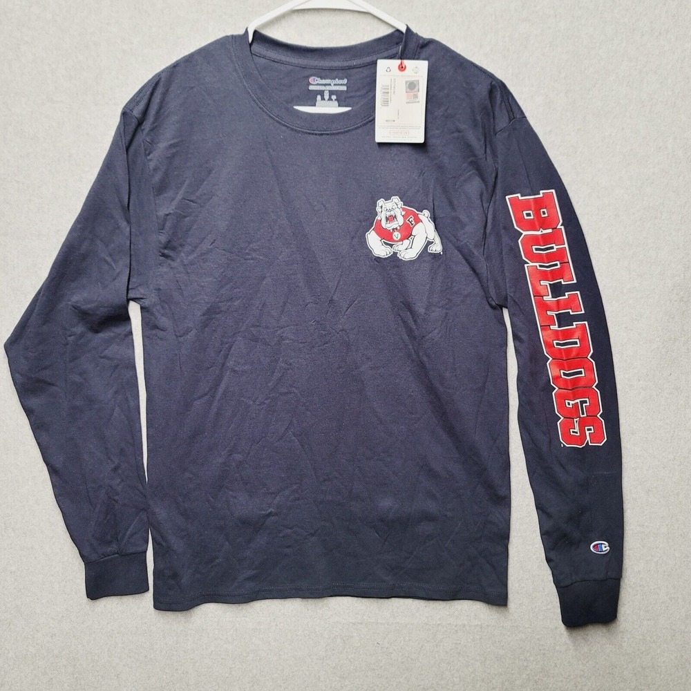 Champion Fresno State Bulldogs Long Sleeve T-Shirt Mens Size Medium Blue NWT